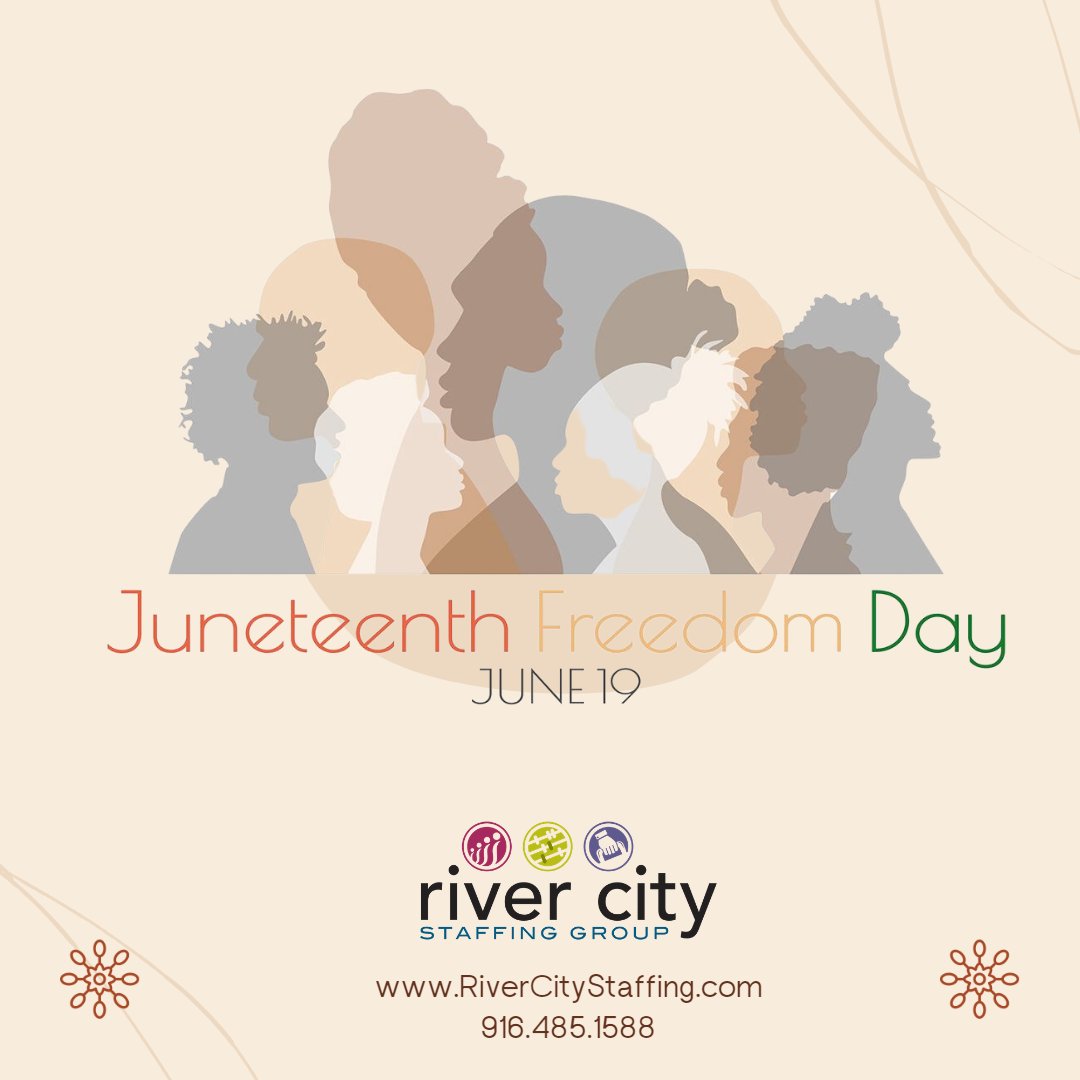 Celebrate #Juneteenth with River City Staffing!

Honor African American history & promote diversity in the workforce. Let's create a brighter future together! 

rivercitystaffing.com
916.485.1588

#RiverCityStaffing #DiversityMatters #InclusiveWorkplace