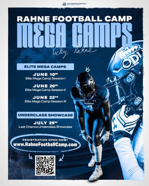 Looking forward to competing @ODUFootball camp tomorrow! Appreciate the invite! @RickyRahne @CoachDeckODU @CoachVic_ @Coach_TLucas @DrewCasa_ #ReignOn

@andrejones1185 @The1AndOnlyOB @BWHSFootball #Classof2025