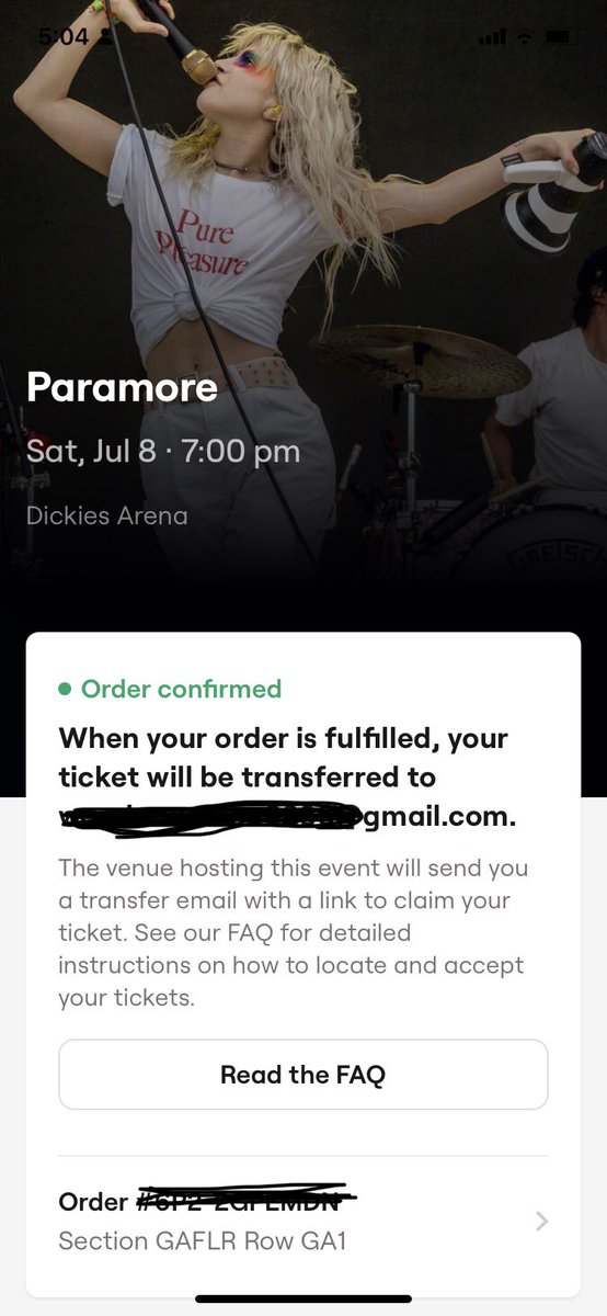 Dale_Dale156's tweet photo. In an interesting turn of events, I will be selling my ticket to see Paramore on Sat Jul 8 at 7PM in Fort Worth Texas at the Dickies Arena. If you’re interested please DM me https://t.co/8F7PttUOkd