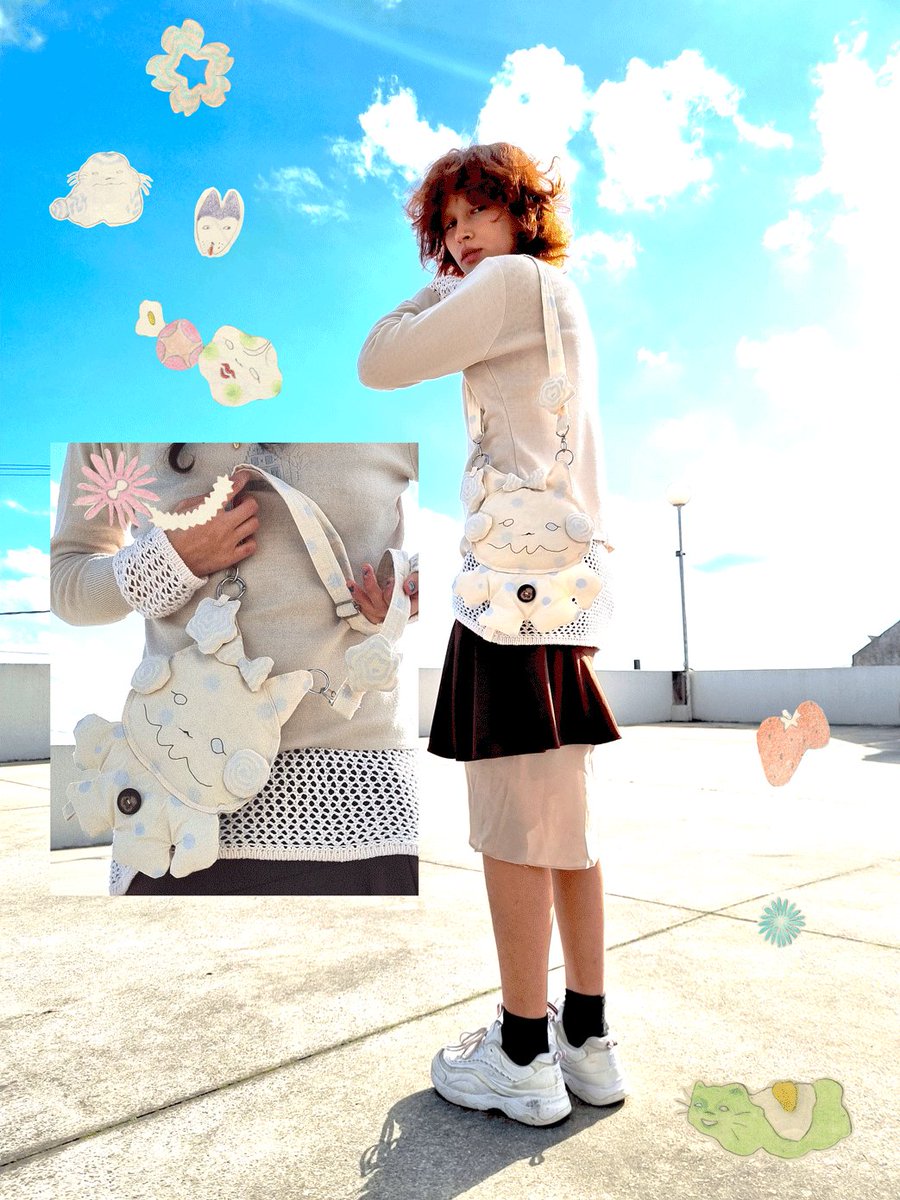 mauvaisssang's tweet photo. stuffie kitty bag made wit a lot of luv by meeeee  Ꮺ🎐🪭 ❁ https://t.co/48t3c4Uxm0
