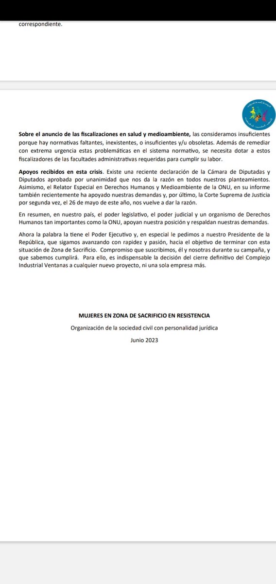 DECLARACIÓN PÚBLICA DE MUJERES EN ZONA DE SACRIFICIO EN RESISTENCIA. ¿HASTA CUANDO CONTINUA LA VULNERACION DE DERECHOS FUNDAMENTALES?
Favor compartir