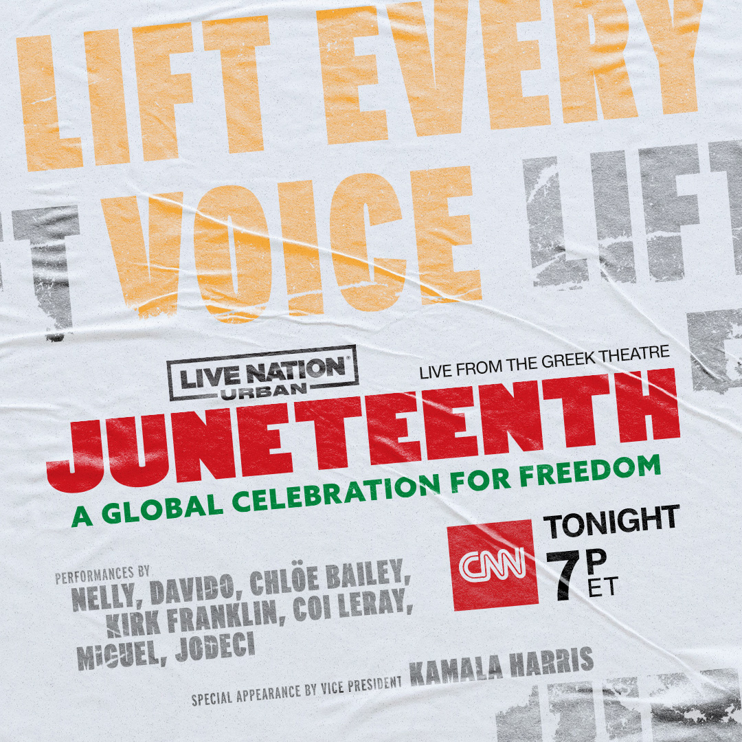 Miguel, Davido, SWV, Kirk Franklin and many more take the stage for a special CNN concert event! Watch Juneteenth: A Global Celebration for Freedom. Live – tonight at 7 p.m. ET on CNN