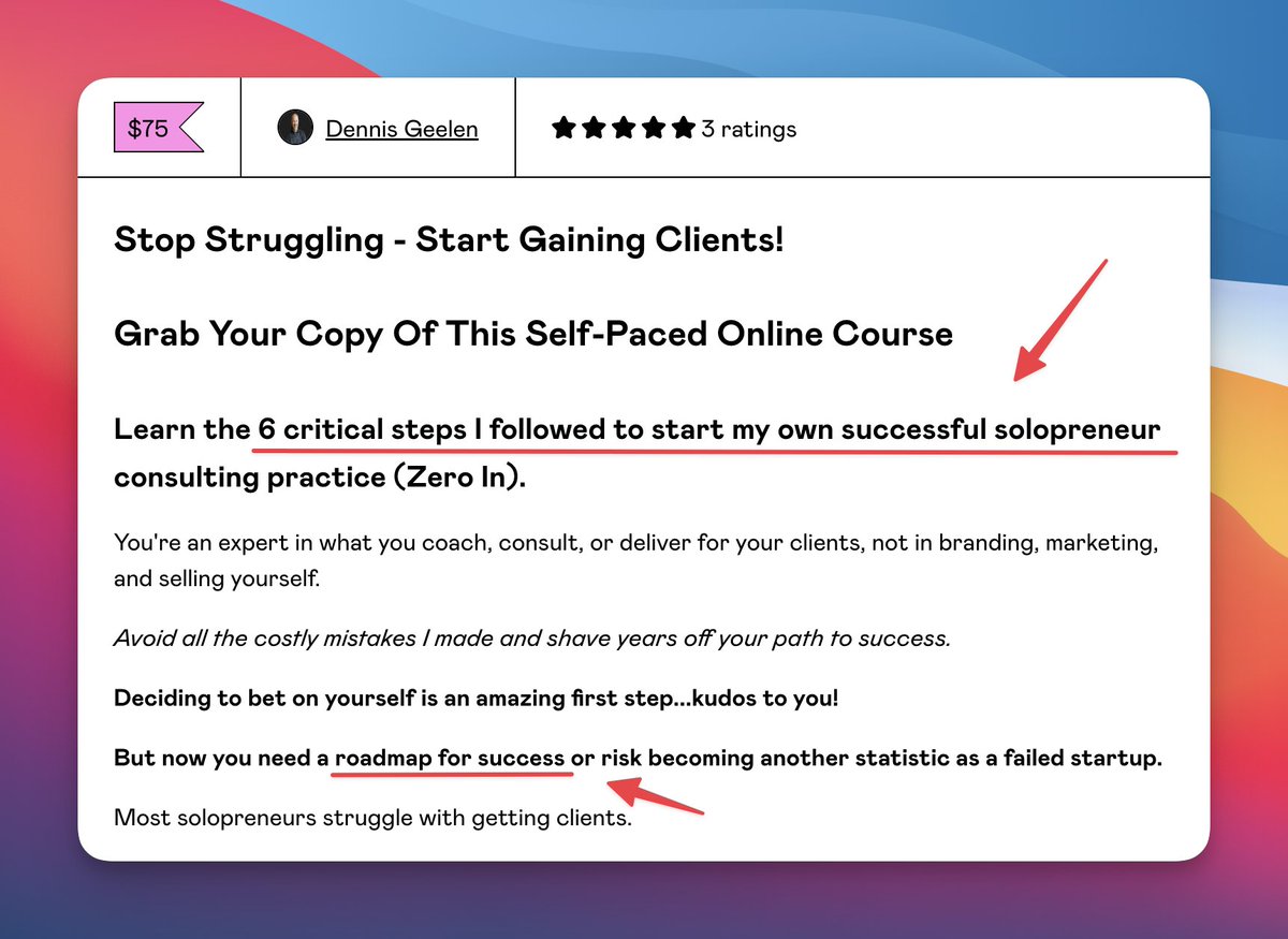 Hey Dennis - LOVE this idea, but... where is the line? 

Looking at your own products/courses, there's a lot of terminology, such as:
• Learn the strategies/tactics I used
• My roadmap for success
• 6 critical steps to be successful

Is it about specific phrasing?
• "Exact