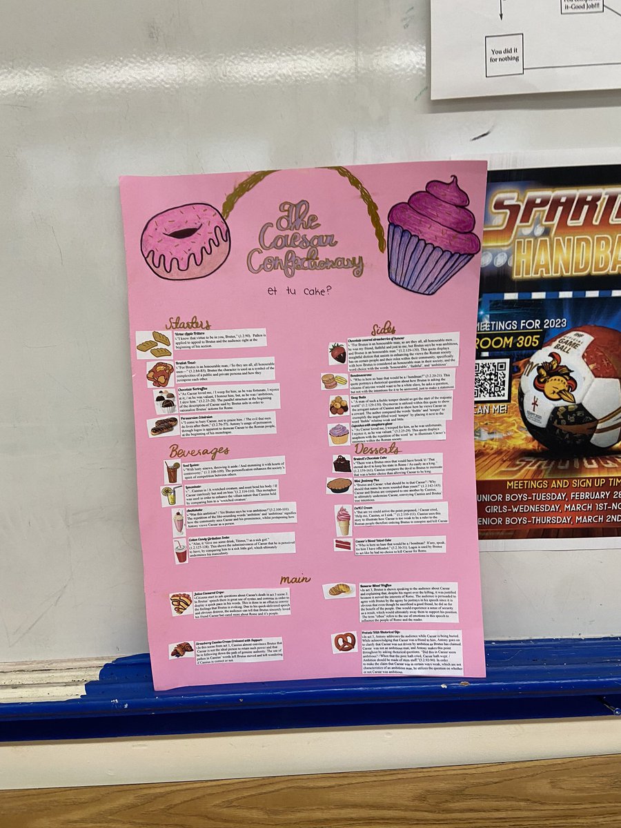 mslockswc's tweet photo. Getting creative with our Julius Caesar Rhetorical Device Food Truck Wars today in Enriched 20! #gospartans @SheldonWillColl https://t.co/NxiJnfMwhu