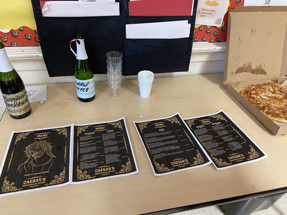 mslockswc's tweet photo. Getting creative with our Julius Caesar Rhetorical Device Food Truck Wars today in Enriched 20! #gospartans @SheldonWillColl https://t.co/NxiJnfMwhu