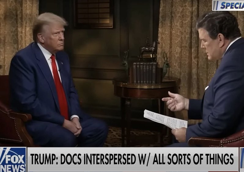 OmarRiverosays's tweet photo. BREAKING: In Trump’s first sit-down interview with FOX News since he got indicted, FOX host Bret Baier brutally calls out Trump on his indictment lies and repeatedly fact checks him in real time live on the air, leaving Trump flustered.

The confrontation started when Trump declared that the top secret documents were his — and that the “only way” that National Archives could have gotten the documents back to should have been to ask nicely, “Please, please, please, could we have them back?”

FOX Host Baier immediately cut him off, telling Trump, “They DID ask for them.”

Flummoxed, Trump responded, “Because they have no — we were talking.” 

Luckily, Bauer didn’t let Trump get away with such a dumb response, because he again pressed Trump in front of millions of FOX viewers, telling him, “The National Archives went to the Department of Justice and got a subpoena to get the documents!”

Trump’s response is one for the ages, exclaiming, “Which they have never done before!” 

Bauer responded, “That’s right! 

Bauer continued, asking Trump, “Why didn’t you just hand them over then?

Trump responded, “Because I had boxes, I want to go through the boxes and get all of my personal things out. I don’t want to hand that over to the national archives yet, and I was very busy as you’ve sort of seen.

Thankfully, FOX News host Bauer didn’t let Trump get away with that one, setting Trump straight by responding, “Yeah, but according to the indictment, you then tell this aide to move the documents to other locations after telling your lawyers to say you’d fully complied with the subpoena when you hadn’t.”

Masterfully done, Bret Baier.

Please RT and ❤️ to thank Bret Baier for setting Trump straight in front of millions of FOX viewers —  and consider investing in Tribel, a “woke” new Twitter competitor I created that is currently doing a round of equity crowdfunding and just blew past $1.6 million raised from 4,000 of its users. If you want to own a small piece of what is quickly becoming the “next big thing” in social media, here is the link to do so, https://t.co/MRzwVvUzEz. You can invest as little as $100 — or as much as you’d like. Here’s the link to download the new Tribel app that Elon Musk is so afraid of: https://t.co/0c9FDbB14A