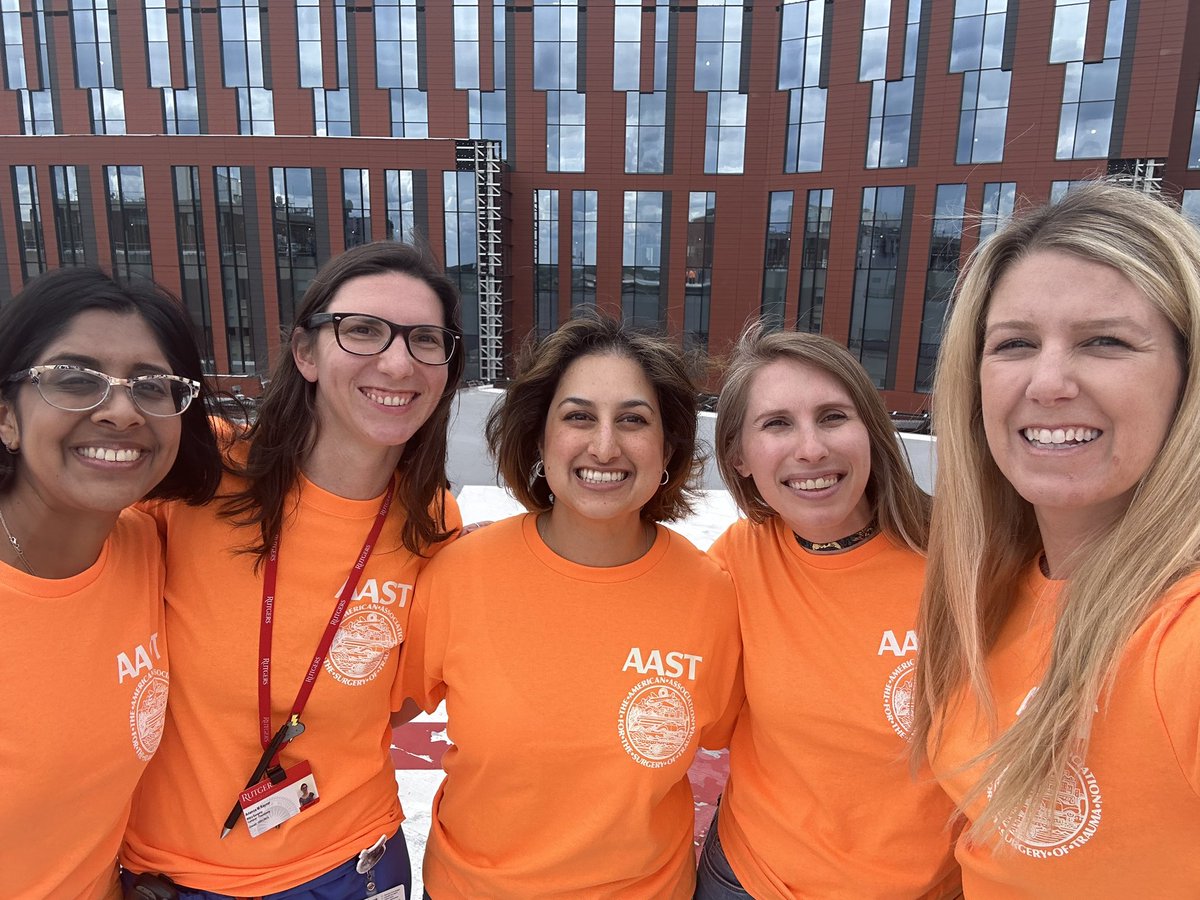 RachelChoron's tweet photo. June is Gun Violence Awareness Month

Here’s some of our @rwjsurgery ACS ♀ faculty wearing orange to support our @rwjms gun violence prevention research

#AASTOPGunViolence
#AASTurningAwarenessIntoAction
#AASTurnsOrange

@traumadoctors @traumadoctorsam #RASR #ilooklikeasurgeon https://t.co/aCfv7PPzxf