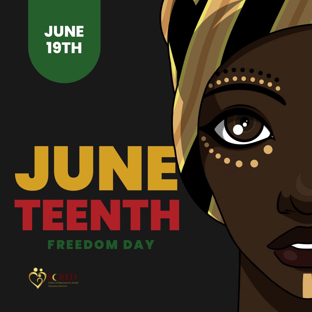 Let’s not forget that today is also JUNETEENTH 🥳  Let’s celebrate a special day that commemorates freedom #juneteenth #sicklecellwarrior #freedom #worldsicklecellday #mensmentalhealthawareness #scred