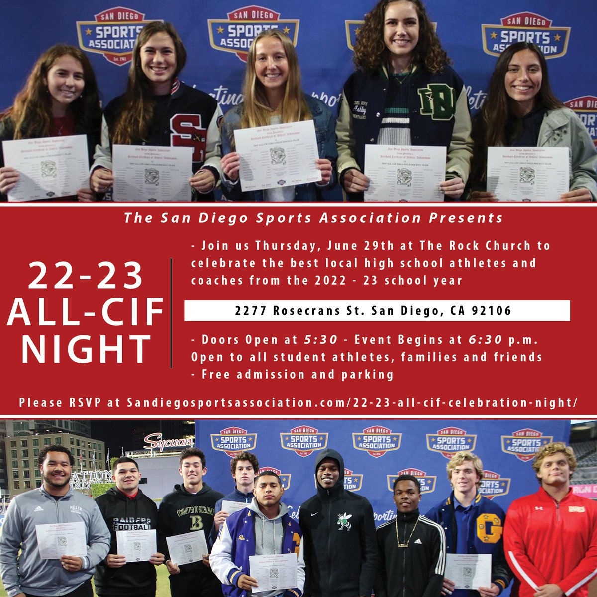 Congratulations to all the student athletes selected to this year's All <a href="/cifsds/">CIF-SDS</a> baseball teams! We look forward to celebrating you next week at our event! 

For more details sandiegosportsassociation.com/22-23-all-cif-…