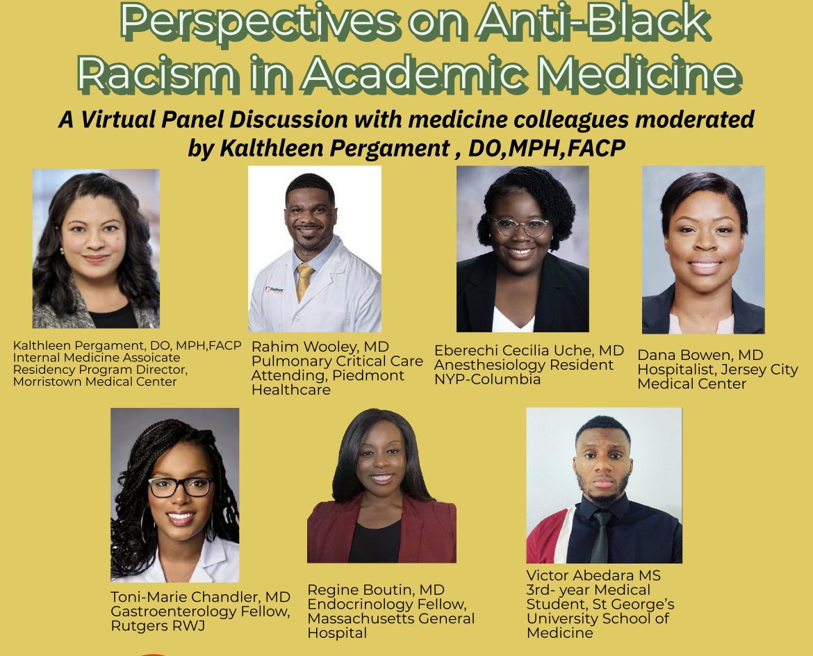 What a discussion! This panel was incredible! Thank you to Morristown Medical Center IM program for providing a space for this kind of discussion. Let’s keep the conversation going well beyond this holiday! #Juneteenth #Breakingbarriers #BlackinSTEM