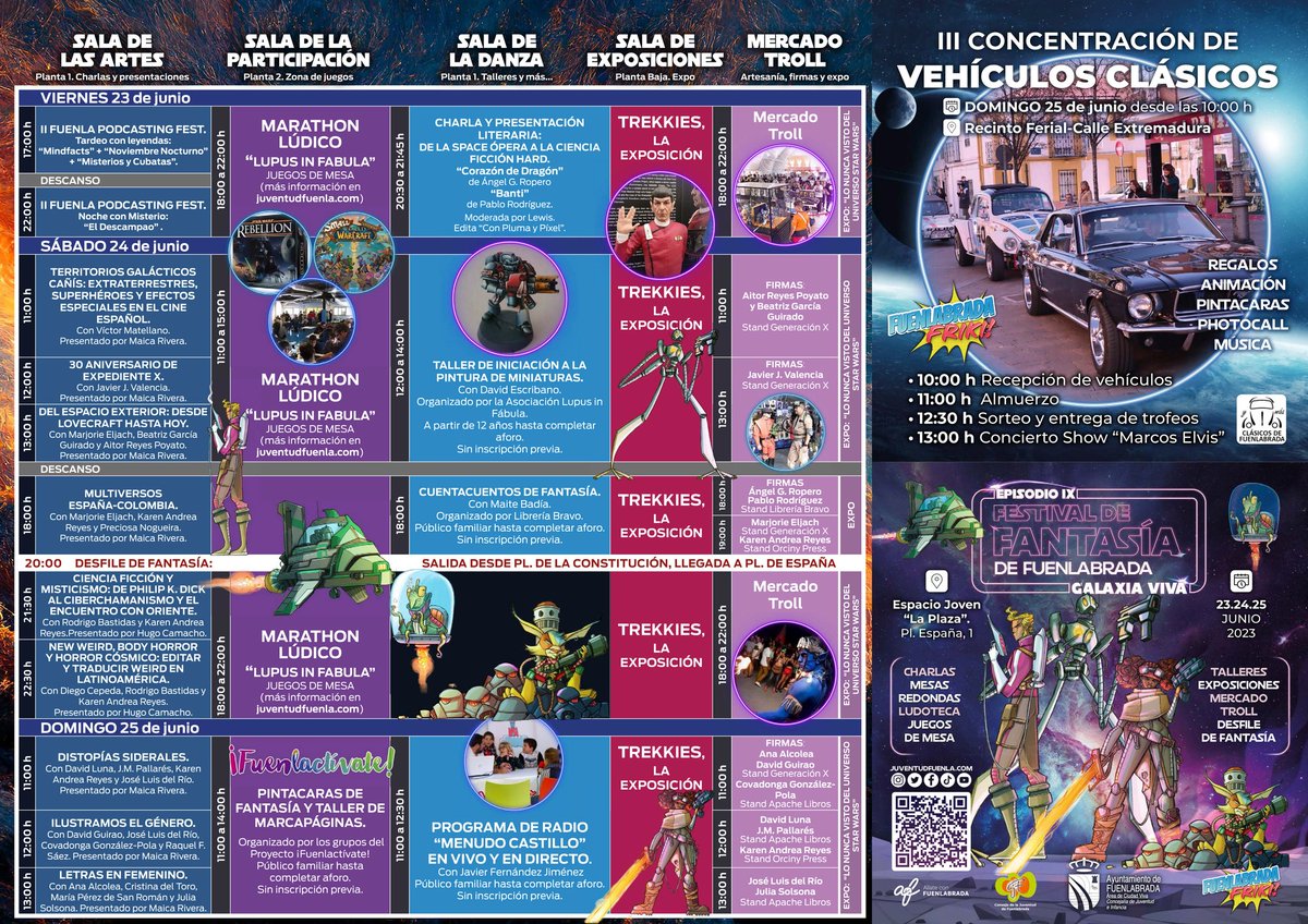 literocio's tweet photo. 🚀🪐 #FestivaldeFantasíadeFuenlabrada #FFF9 #GalaxiaViva ⚡️
🗒 Programa completo: https://t.co/Qy7kabD23c https://t.co/rwiQOXRcz5