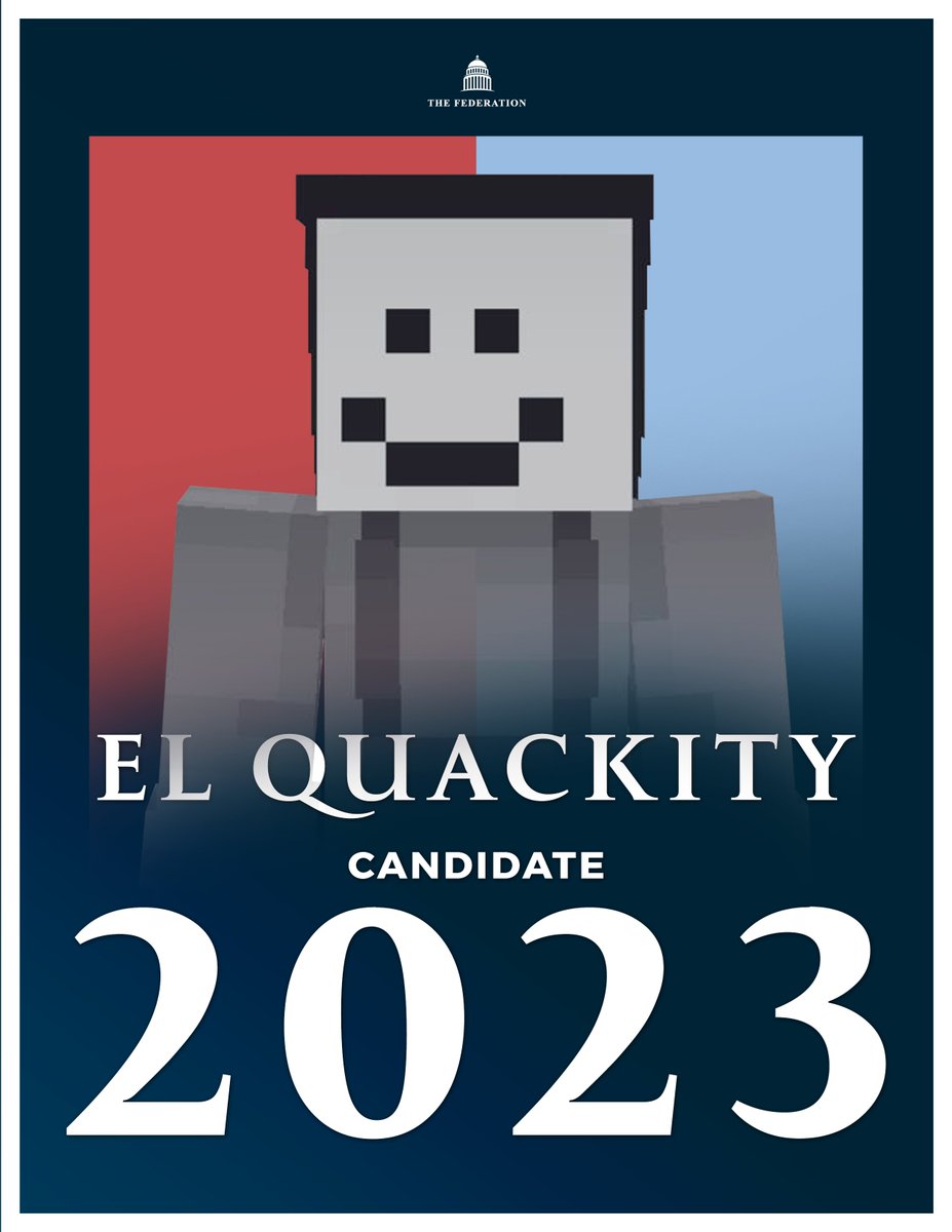 cucuruchito's tweet photo. 🔔|  ElQuackity is officially running for the QSMP Presidency. https://t.co/tM2EQLIiLO