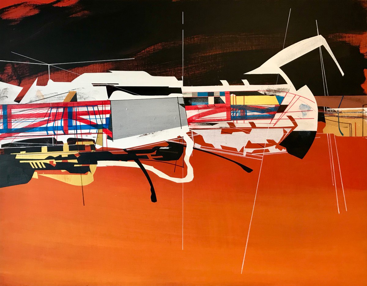 Jim Harris: Dark #Star Harvest. Acrylic on canvas 46' x 35.80' 2020 saatchiart.com/art/Painting-D… #space #spazio #art #arte #peinture #futurism #futurismo #futurismus #kunst #schilderij #cosmos #AeroSpace #painting #konst #industrial