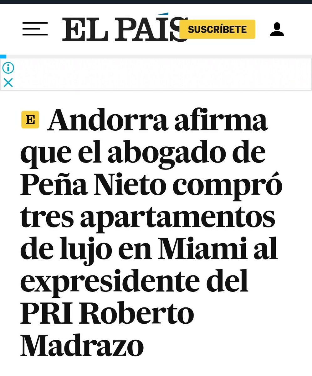 Exhibe El PAIS corrupción entre  Roberto Madrazo (dueño de Latinus) y Juan Collado. Pero eso sí, el hipócrita Carlos Loret nunca hará un reportaje sobre la corrupción del dueño de Latinus. Loret sólo hace reportajes mentirosos contra AMLO. ¿Y se dice periodista? 😂😂

¡MISERABLE!