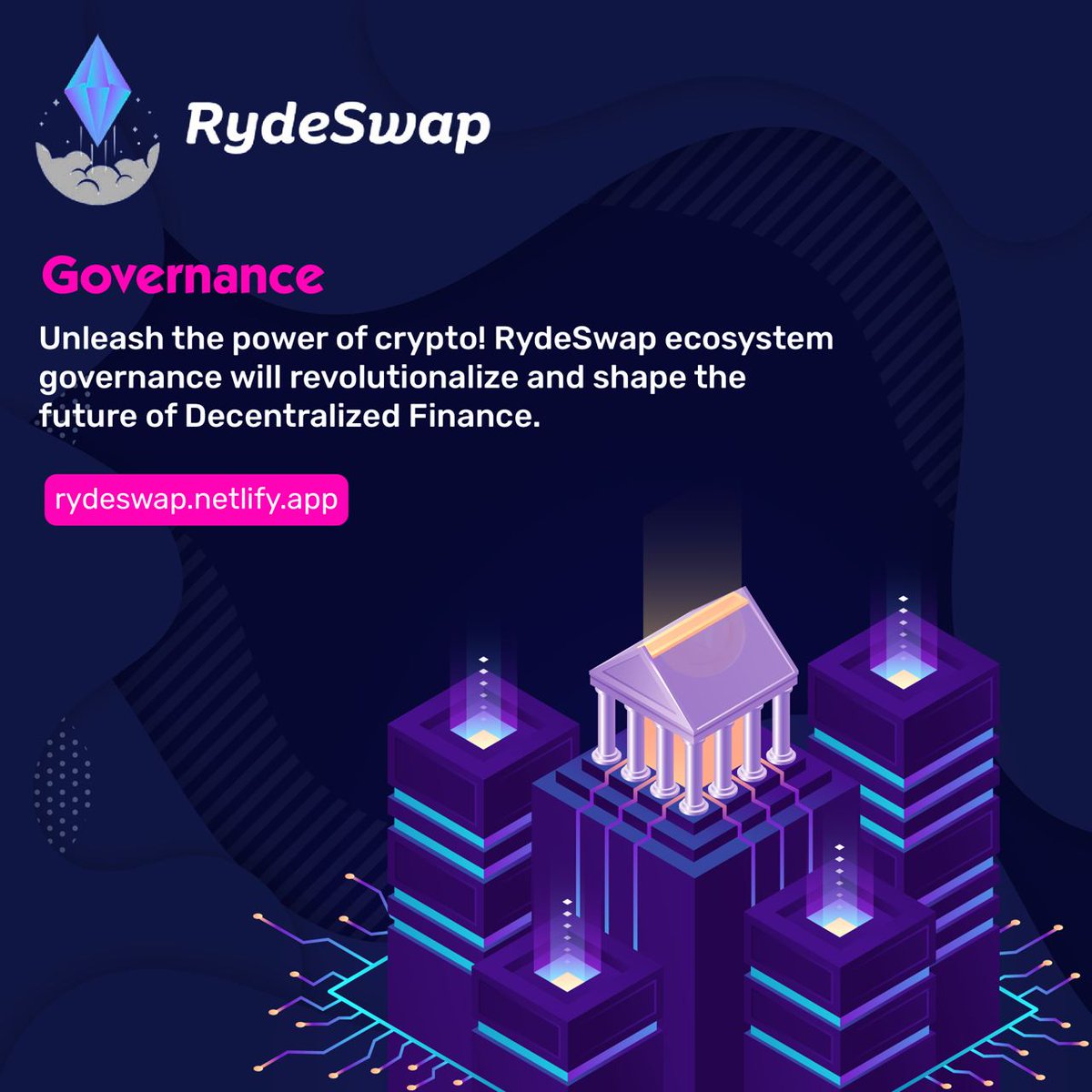Unleash the power of crypto! ✨ RydeSwap ecosystem governance will revolutionize and shape the future of Decentralized Finance.

#RydeSwap #CryptoInvesting #CryptoNews #DeFi