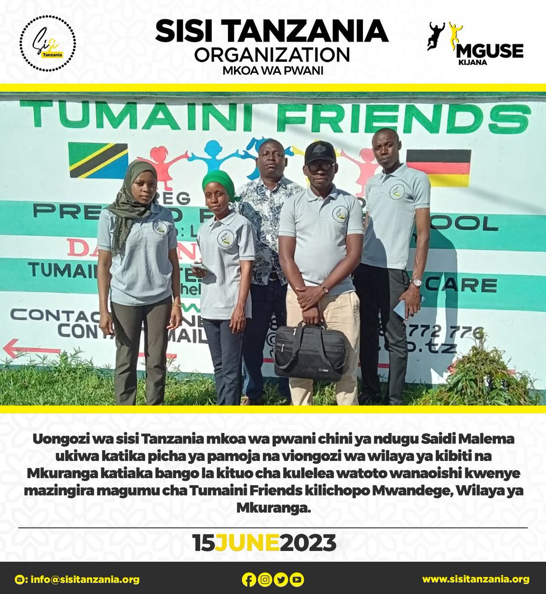 SisiTanzania's tweet photo. Uongozi wa SisiTanzania Mkoa wa Pwani ulitembelea kituo cha kulelea watoto wanaoishi kwenye mazingira magumu lengo likiwa kuwafariji na kuwapatia baadhi ya mahitaji Muhimu.

#KijanaOngeaNaMwenzio
#SisiTanzania https://t.co/EFvIh6GzKa