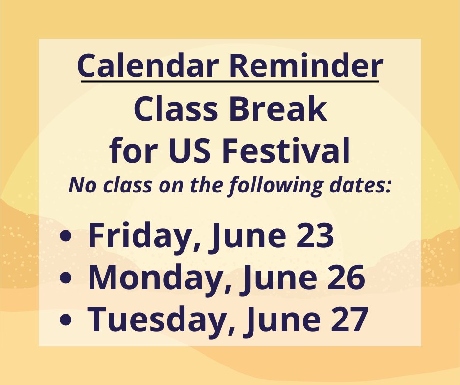 floridakmc's tweet photo. Modified Class Schedule During US Festival, July Special Events, and Weekly Drop In Classes - https://t.co/fsEcXrigUL https://t.co/6NknKCKCnb
