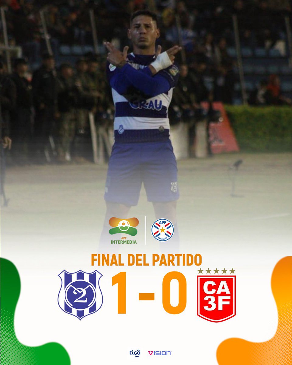 🗣️ Final del partido. 

➡️ #2DeMayo 1
➡️ #3DeFebrero 0

🗓️ Fecha 13.

#IntermediaAPF 🟠🟢