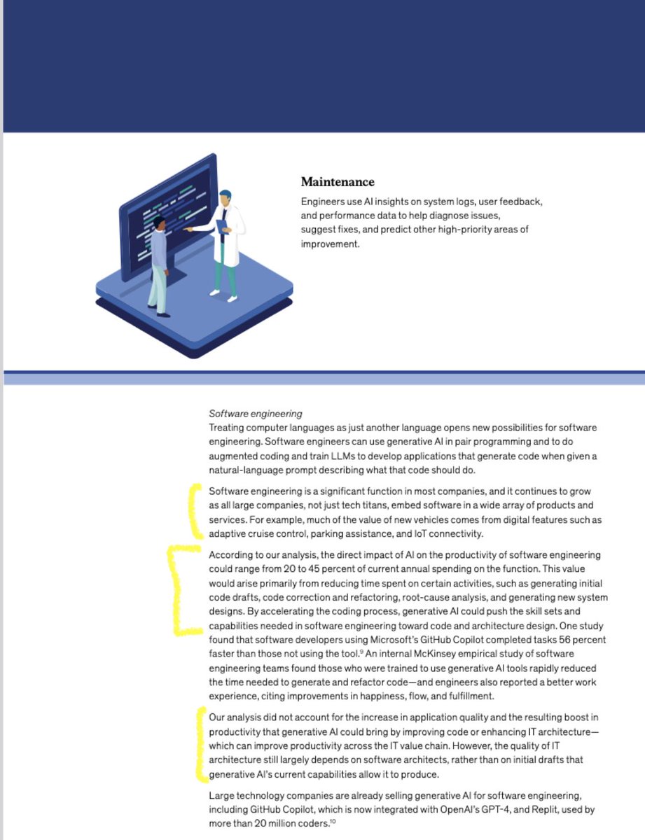 Interesante estudio de Mckinsey sobre generative IA y su impacto en el software engineering $EPAM $DAVA $NA9 #Nagarro $GLOB

Enlace: mckinsey.com/capabilities/m…