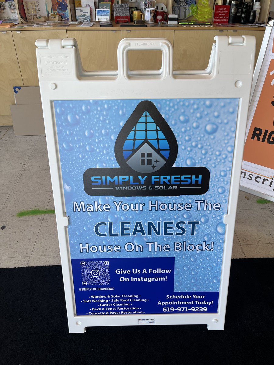 inscriptu's tweet image. We recently printed marketing materials for Simply Fresh Windows and Solar, including high-gloss business cards, cardstock flyers &amp;amp; A-frame signs!  The amazing team didn't hesitate to show their appreciation by stopping by and cleaning our windows! 
inscriptu.com