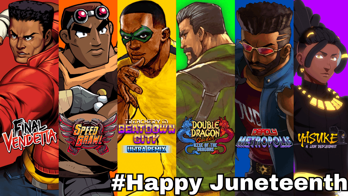 We hope you've had an awesome Juneteenth! Check out these heroes from various indie brawlers!

#Juneteenth2023 #JuneteenthDay #BlackHeroes