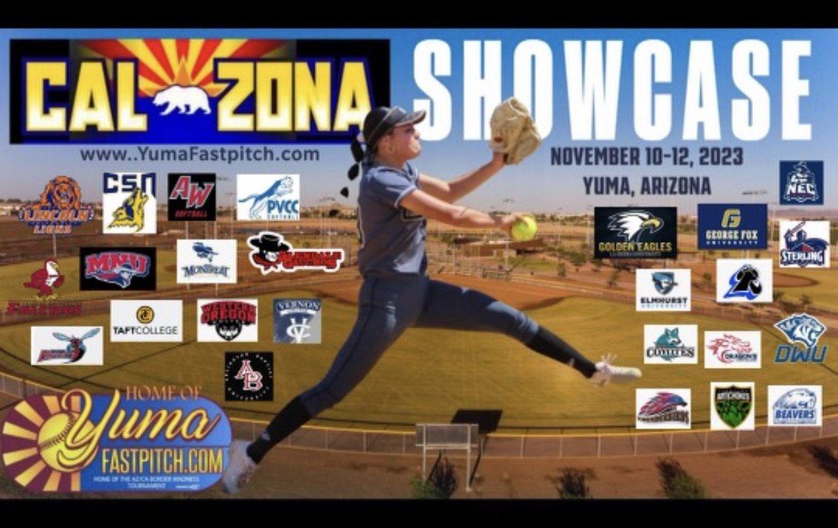 Looking to recruit in the Southwest (CA & AZ) Please consider our 🌴CALZONA🌵 Showcase (Nov. 10-12) We have had excellent connections with collegiate programs & student athletes the last 3 years hosting this event. For more info, please email: yumafastpitch@gmail.com