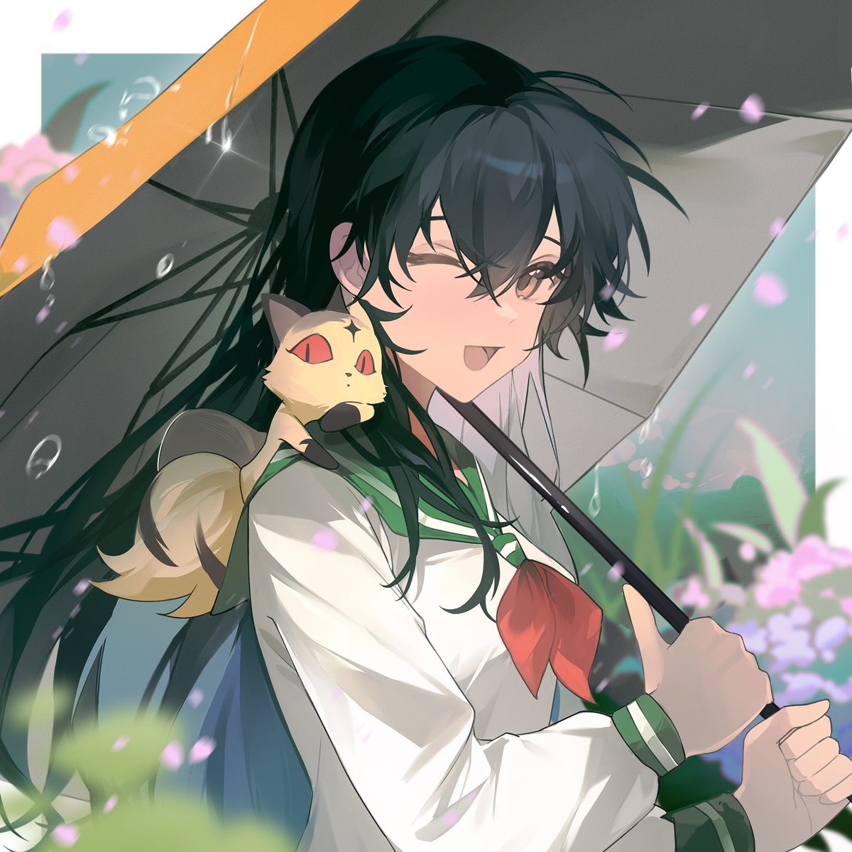 Eyes are raining for her，heart is holding umbrella for her.（Tagore）
#kagome 
#かごめ 
#日暮かごめ 
#inuyasha 
#犬夜叉