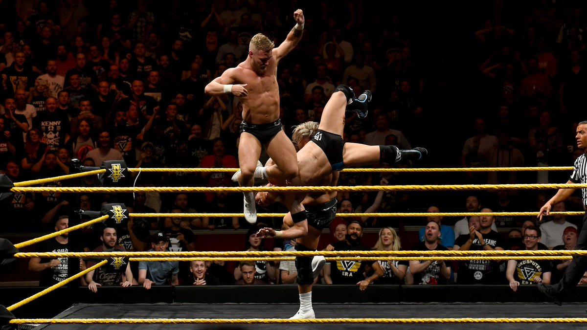 NXTUK_Legacy's tweet image. June 19, 2018:

On Night Two of NXT U.K. Championship at Royal Albert Hall, #MustacheMountain (@trentseven, #TylerBate) defeated #UndisputedEra (@KORcombat, @roderickstrong) to win the #WWENXT Tag Team Championships.

📸 WWE

#NXTUK