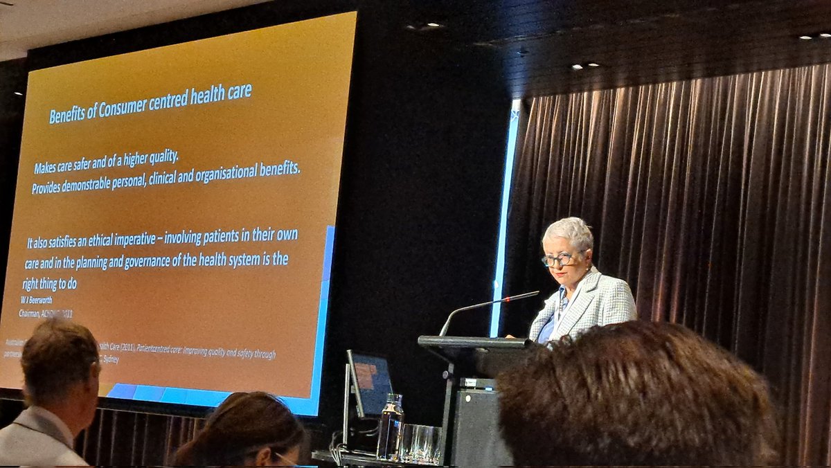 TrevillianSusan's tweet photo. #RuralHealthSymp23
@RuralHC_Aus Ruth Stewart on how to move "consumer-focused care" from rhetoric, to action.
#SHPARuralRemote @the_shpa https://t.co/sfopVE0WdI