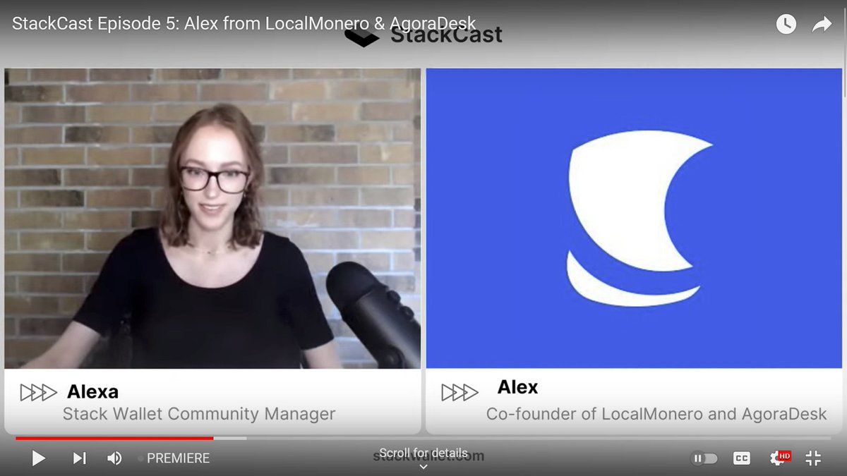 🎙️StackCast Episode 5 w/ Alex from <a href="/LocalMoneroCo/">LocalMonero</a> &amp; <a href="/AgoraDesk/">AgoraDesk</a> is live right now! 

Give it a watch or listen at youtu.be/_zwHj2lBV7c to learn a little about a couple great privacy-conscious P2P marketplaces out there! 💙🩵

#stackcast #podcast #XMR #BTC #crypto #privacy