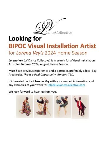 LVDanceC's tweet photo. Lorena Vey is in search for a visual installation Artist for LVDC’s Summer (August) 2024 season. If you or someone you know is interested please contact Lorena Vey via email for more information and/or interest: info@lvdancecollective.com 🙏 https://t.co/pIIVMHDBdd