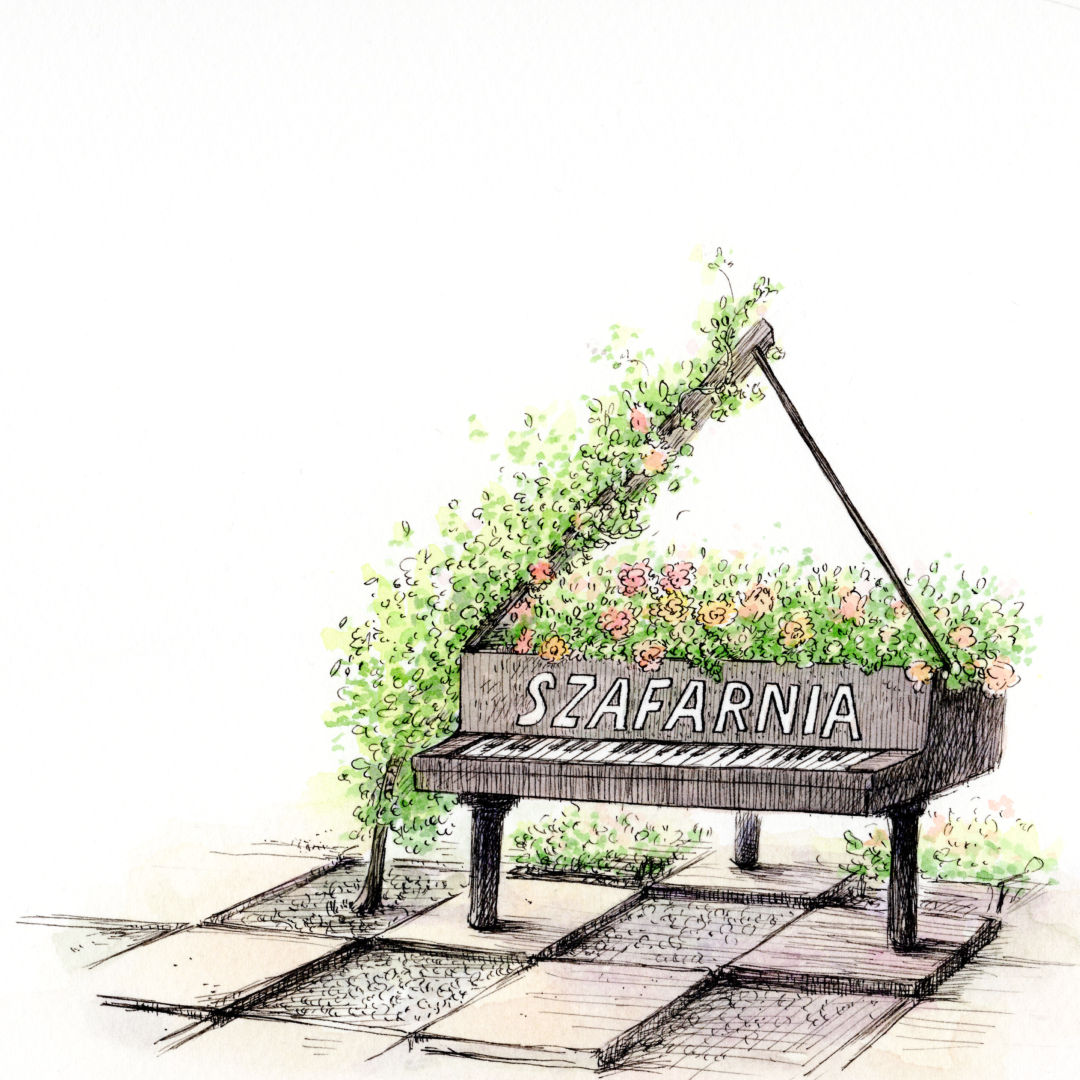 ショパンゆかりの観光地、
ポーランドのシャファルニャ。
緑が綺麗な庭園の入り口に、ピアノがある。

#イラスト #SZAFARNIA #観光スポット 
ワルシャワから北へ150㎞くらい。 https://t.co/h9tjbRu0Sh