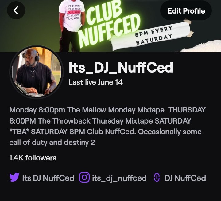 ItsDJNuffCed's tweet photo. I do this thing called twitch 
I wanna make everyone welcome
It's completely free
Just download the twitch app or view on your browser 
Search https://t.co/olHLTdM2w1 
Drop a 😉 in the chat if your interested in good music
#NorthCarolina
#dj #hiphop #twitchdj https://t.co/4sNJco2u14