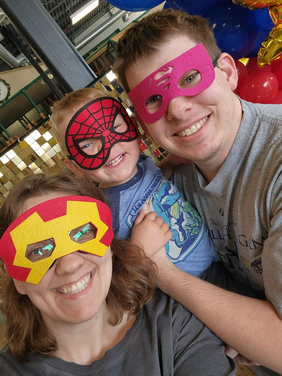 Father's Day was a blast. He chose the masks for each of us at the Treehouse playplace.