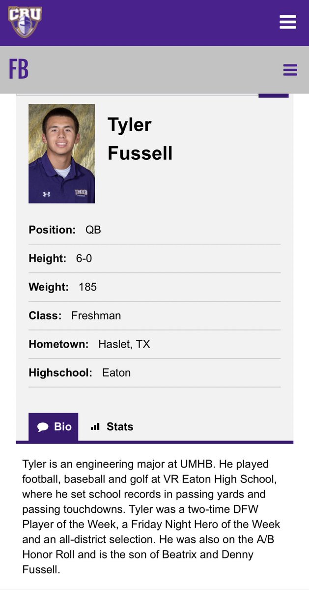 First I would like to thank UMHB and the coaching staff for developing me as a student-athlete and giving me an opportunity, I am forever grateful. With that being said, I will be entering the transfer portal with 3 years of eligibility. <a href="/foster_sawyer/">Foster Sawyer</a>