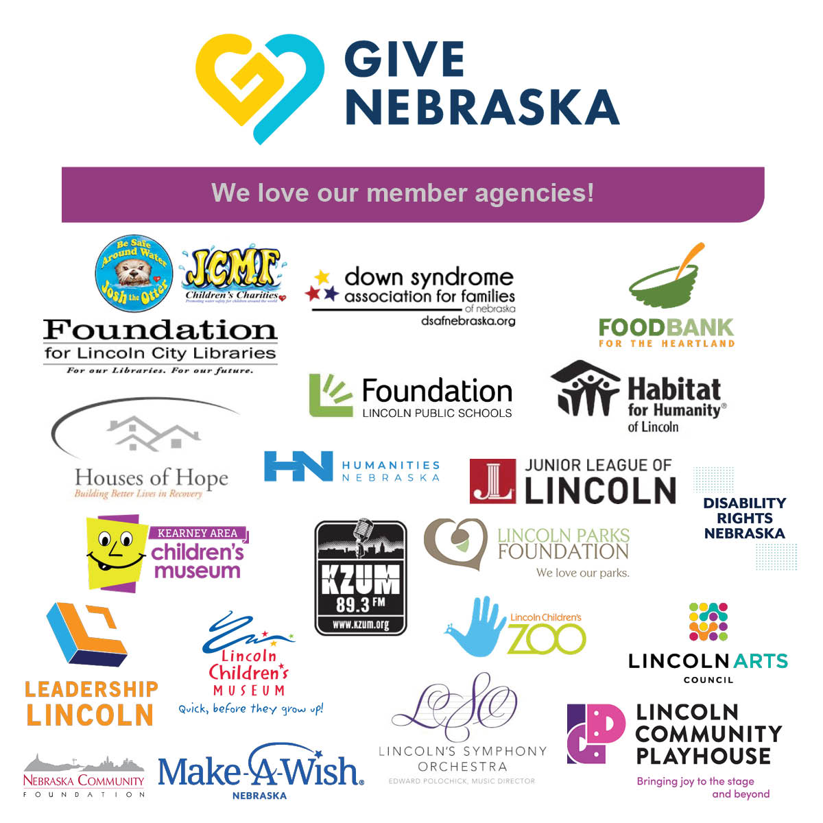 givenebraska's tweet photo. We have a very diverse list of nonprofit member agencies &amp; the one thing that they all have in common is they help enhance the quality of life here in NE. Thank you to our member agencies for the amazing work they do in our community! 

Learn more here: https://t.co/doAZ3GmOsM https://t.co/7Q4QpO7GE2
