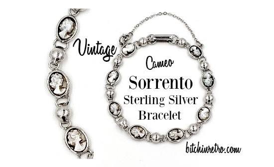 Such attention to detail! #Sorrento *drool-worthy* #sterlingsilver #bracelet features intricately carved Mother of Pearl #cameos. A delicate safety chain adds an extra touch of #vintage charm.

#vintagejewelry #bitchinretro #bracelets #retro #vintagegirl 

bitchinretro.com/products/sorre…