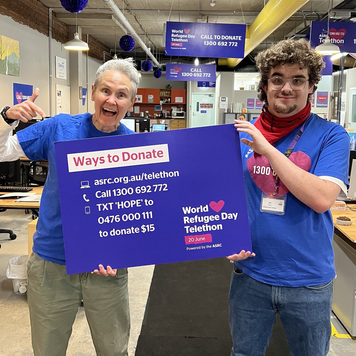 Happy #WorldRefugeeDay Please call 1300 692 772 💜 TXT ‘HOPE’ to 0476 000 111 to donate $15 💜 or donate ONLINE at donate.asrc.org.au/telethon-helpt… Your donations are tax deductible! #WorldRefugeeDay #ASRCTelethon