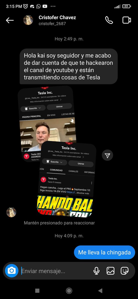 KAI_Pablo117's tweet photo. Oficialmente me hackearon mi canal de Youtube "KAI 117" @TeamYouTube Necesito su ayuda https://t.co/9cV8UWdtoI