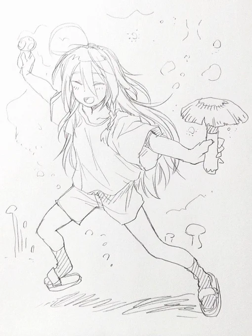 おは輝子🍄 胞子をばらまけ 梅雨空に 親友にも生やせ仲間を