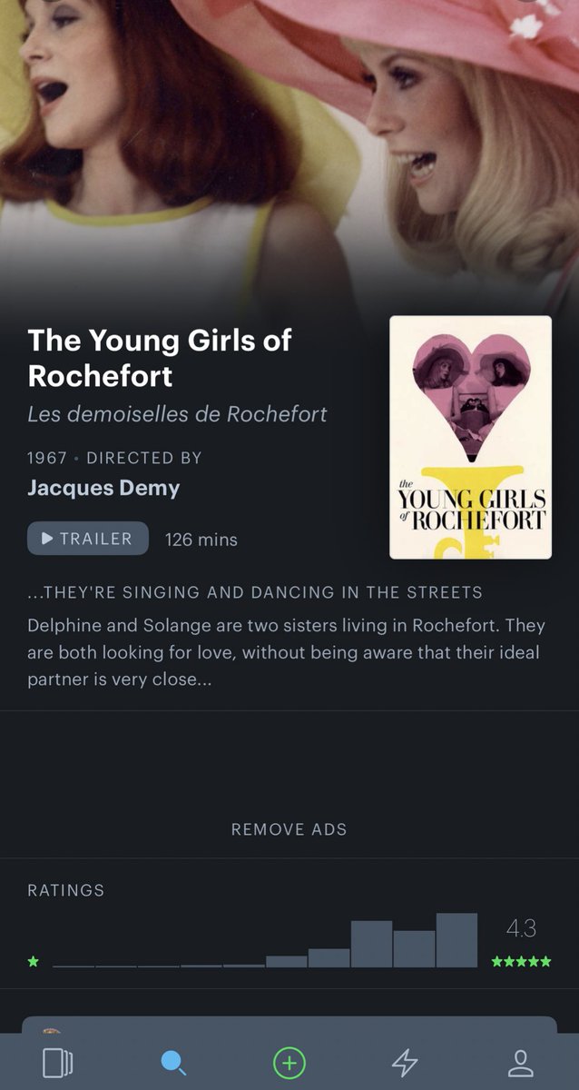 omg the young girls of rochefort’s rating went up with the new letterboxd algorithm 🫶🫶