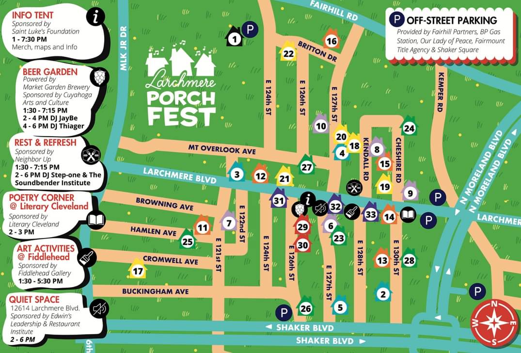 MAP AND SCHEDULE! Join us this Saturday for the festival and check out  larchmereporchfest.org for links to our interactive Google Map and digital copy of the schedule!
