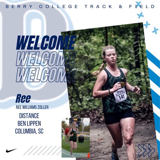 The next runner joining our Women’s program is Ree Williams Zoller from Columbia SC! Ree was a standout harrier for @BenLippenXCTF @scmilesplitus #WeAllRow
