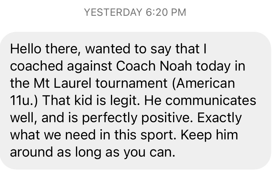 ScanzanoCombat's tweet photo. Received this message last night and could not be more proud of Coach Noah. Seeing @noahstof impacting these young fellas on and off the field is better than any trophy out there. This is what it’s all about! #dreambig #family #beanimpact #whereyouplaymatters https://t.co/dda9Y0WODm