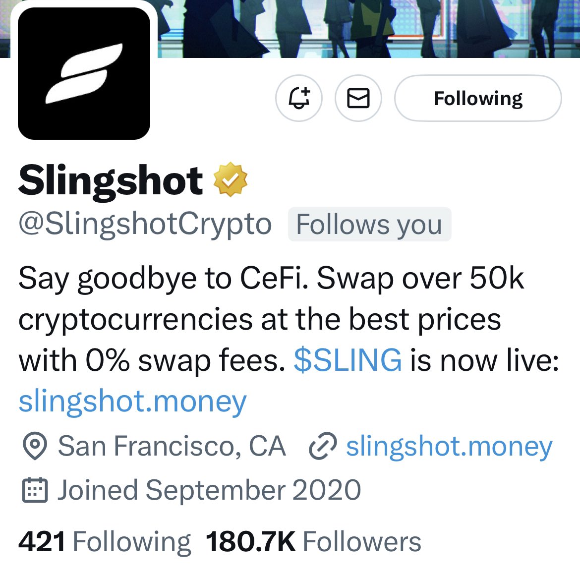Hey fam! Looks like the <a href="/SlingshotCrypto/">Slingshot</a>'s Twitter was hacked. ‼️

Please be careful to claim their airdrop! 🚨

STAY SAFU!! ⛑️