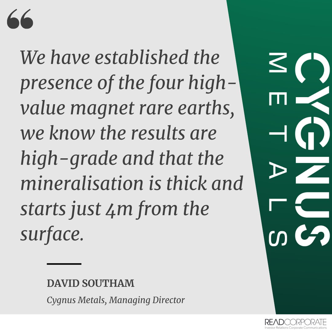 Second batch of outstanding #assays shows @CygnusMetals is onto a big rare earths find in WA.

ow.ly/cI8w50OSmTt

#CY5 #RareEarths #exploration #investors #ASXNews