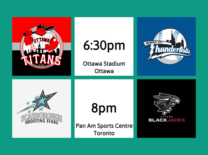 📅GAMEDAY/JOUR DE MATCH📅

⚾️ @ottawa_titans at 6:30pm (Home at Ottawa Stadium at RCGT Park)
🏀 @ott_blackjacks at 8pm (Away at Pan Am Sports Centre)

#OttCity #OttVille #HereToStay #TheCapital