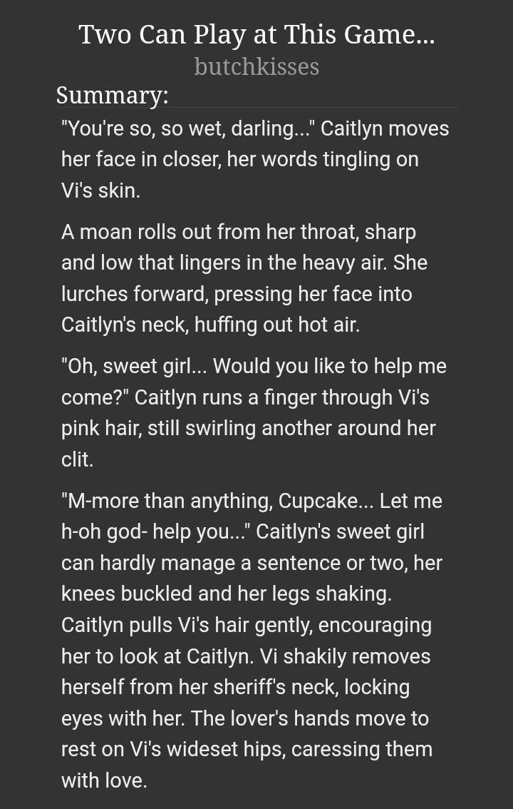 Caitvirecs's tweet photo. CAITVI FIC OF THE DAY IS!!
"Two Can Play at This Game..." by butchkisses

read here: https://t.co/dCyjHukYju

NSFW https://t.co/zba0gqeDPi