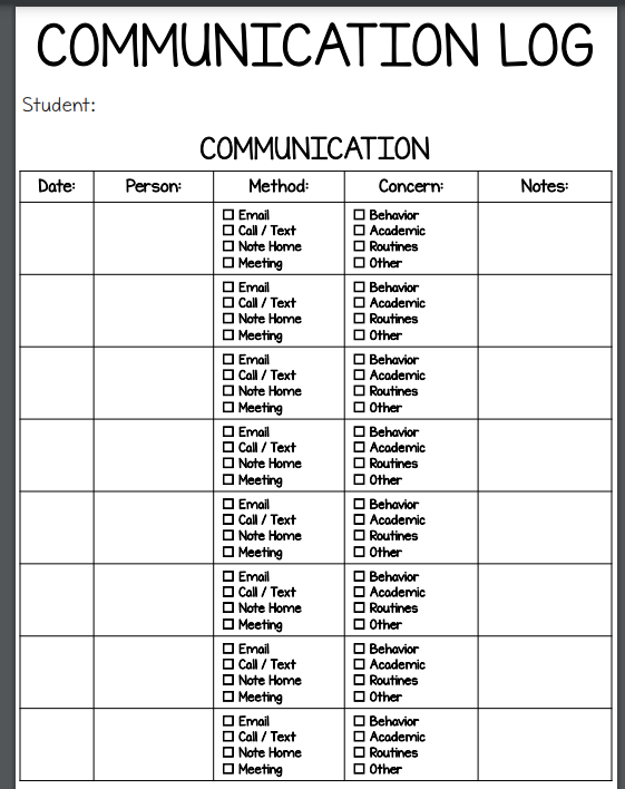 ANSWER 6.. Staff Needs Easy Ways to document communication, such as this COMMUNICATION LOG. I keep this on a clipboard next to my phone on my desk.
#THEPOWEROFONE
#LEARNLAP
#kidsdeserveit