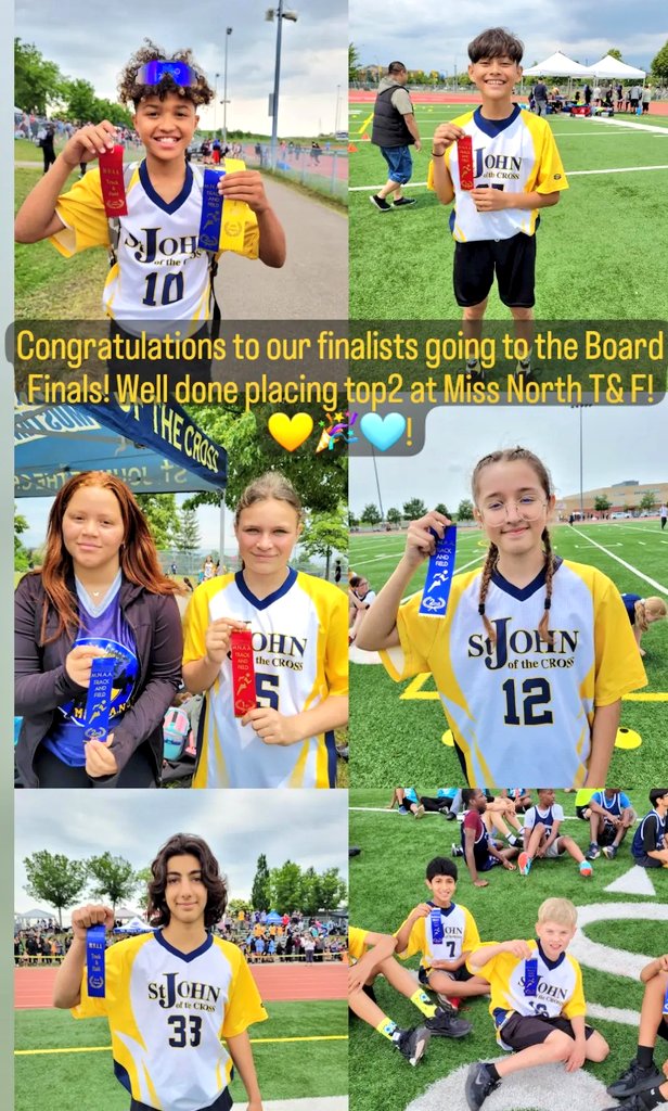 FunSchoolDays's tweet photo. Our Mustangs had an amazing day at MN T&F! We had so many earn ribbons! Congratulations to the 8 students going to the Boards! 🎉🙌🏃♂️🏃♀️ Thank you to all our coaches, parents, and convenors who helped out! 🩵💛
#goMustangsgo 🙌
#trackandfield2023 @SJCdpcdsb https://t.co/NldBkALJ2N